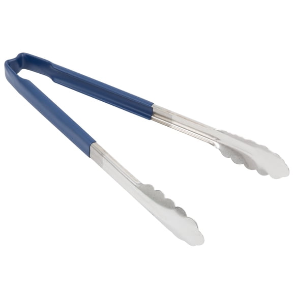 Vollrath 4781230 Jacob's Pride 12-Inch Scalloped Utility Tong (Stainless Steel, Kool-Touch Handle, Blue, NSF) Y101