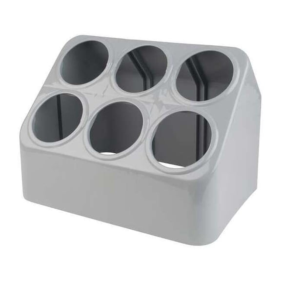 Vollrath Gray Silv-A-Tainer 6-Hole Plastic Silverware Container