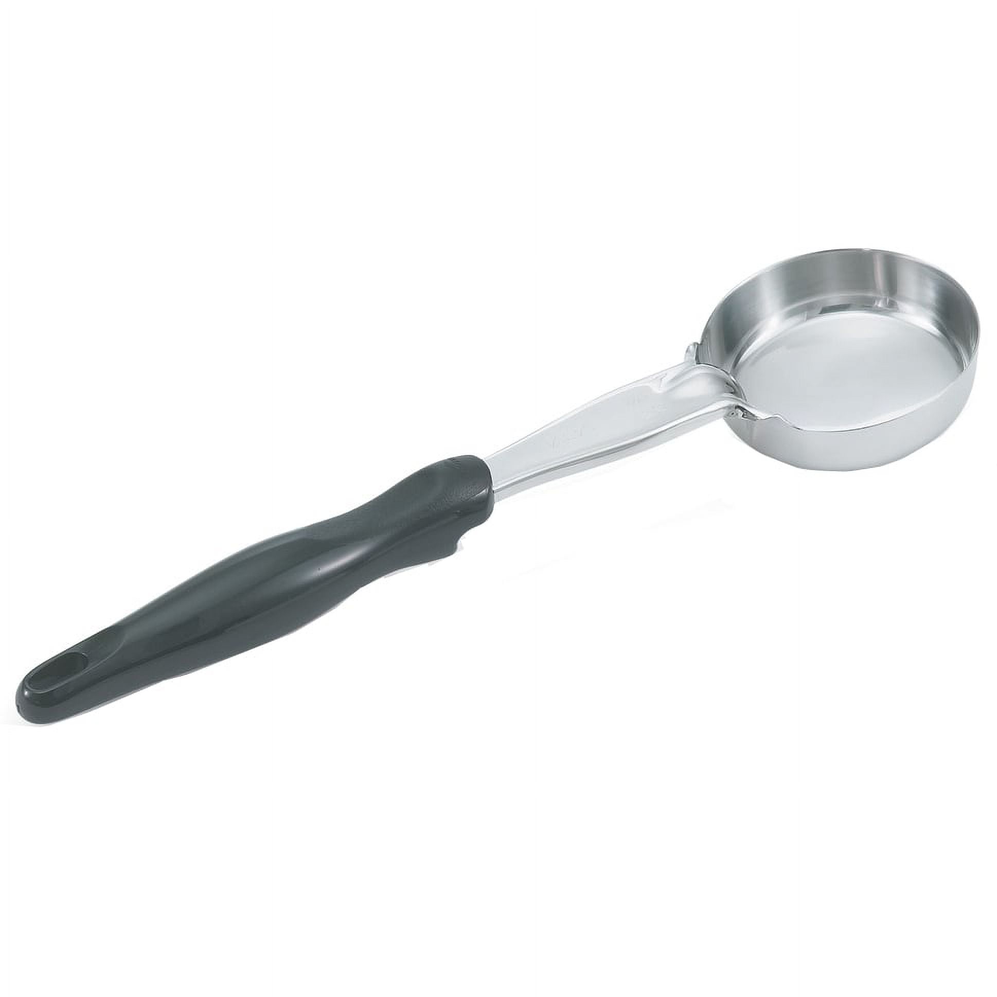 Black Handled Stainless Steel 3 oz Solid Sauce Spoodle
