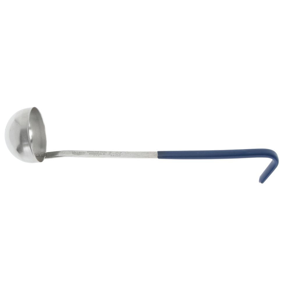 Vollrath Kool-Touch Ladle with Blue Plastic Handle  2 oz Stainless Steel - 9 7/8"L (58322)