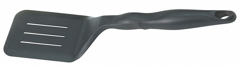 Black High-Heat Nylon Slotted Turner with Ergonomic Handle