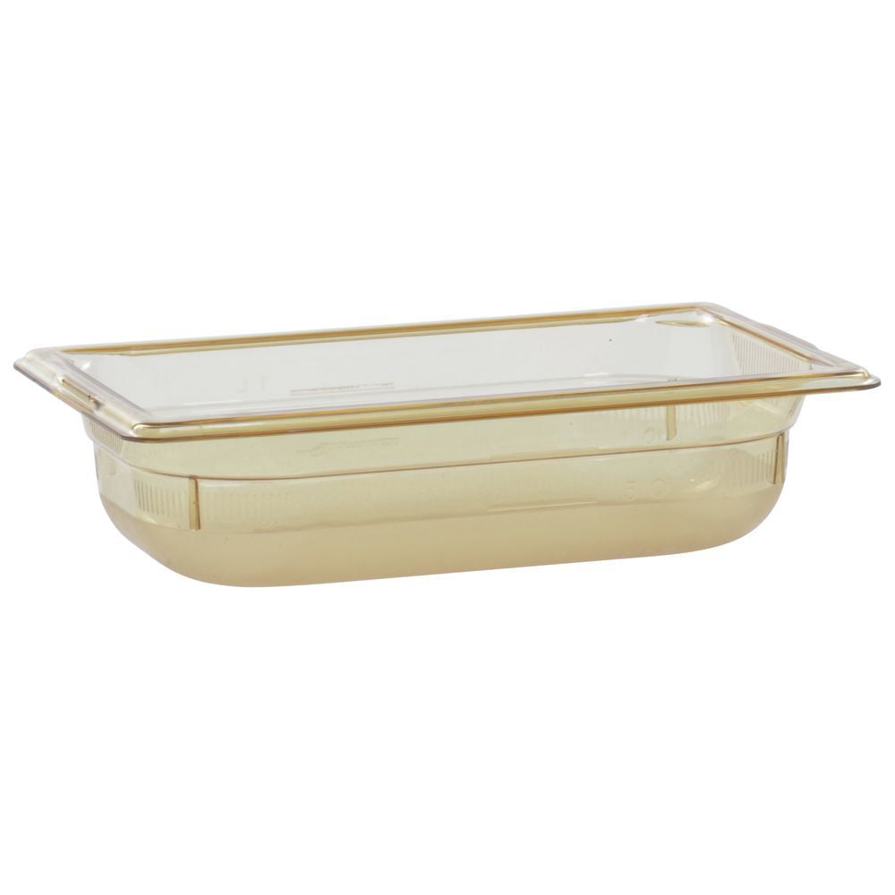 Vollrath Super Pan 1/4 Size Amber Plastic High-Temperature Food Pan - 2 1/2"D