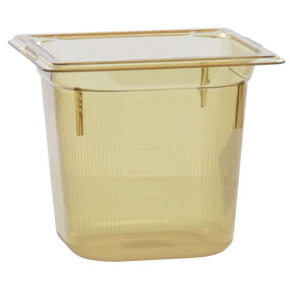 Vollrath Super Pan Food Pan 1/6 Size Amber Plastic High-Temperature - 6"D (9066410)