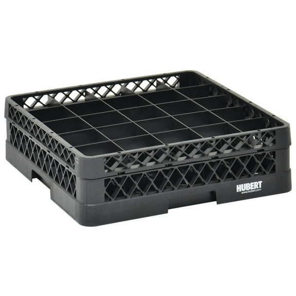 Vollrath Traex Black Plastic 25 Compartment Dishwashing Rack with One Open Extender - 19 3/4"L x 19 3/4"W x 5 9/16"H