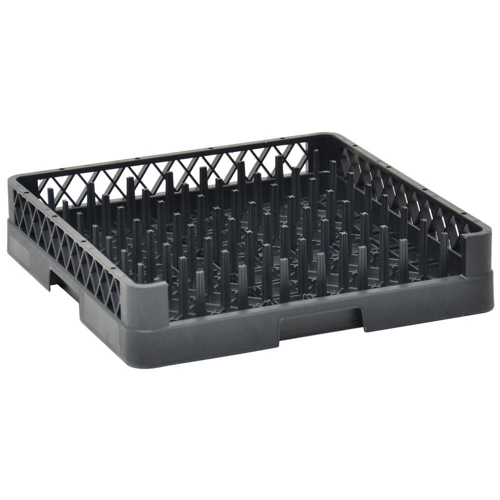Vollrath Traex Black Plastic Tray and Plate Open End Dishwashing Rack - 19 3/4"L x 19 3/4"W x 4"H