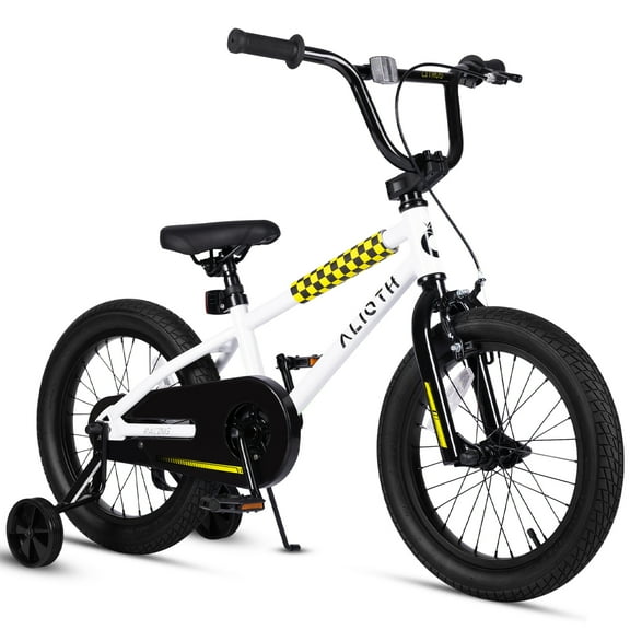 Vollsch BMX Style Kids Bike for 2-8 Years Old Boys Girls 16 Inches Toddlers Bicycle with Coaster Brake Training Wheels, White
