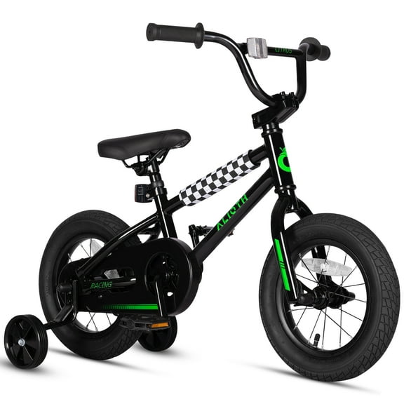 Vollsch BMX Style Kids Bike for 2-8 Years Old Boys Girls Toddlers 12 Inch Bicycle with Training Wheels Coaster Brake, Black