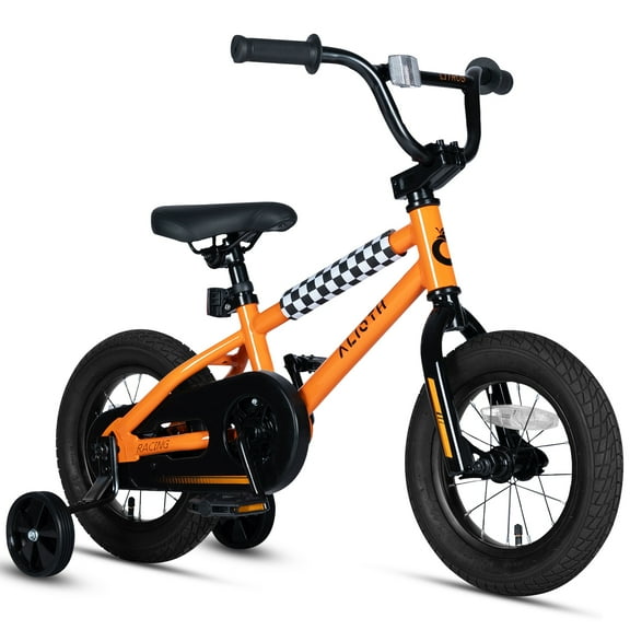 Vollsch BMX Style Kids Bike for 2-8 Years Old Boys Girls Toddlers 12 Inch Bicycle with Training Wheels Coaster Brake, Orange