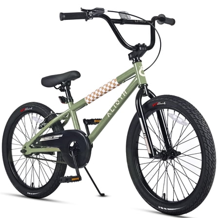 Vollsch BMX Style Kids Bike for 6-14 Years Old Boys Girls Teens 20 Inch Bicycle with Kickstand Rear V Brake Coaster Brake, Sage Green