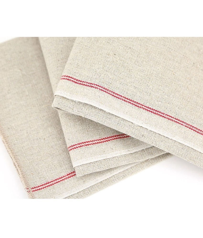 Vollum Baker's Couche Proofing Cloth, 1 Roll 25.5 Inch x 131 Feet, 100% Pure French Flax Linen with Red Stripe