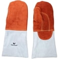 thumbnail image 1 of Vollum High-Heat Orange-Top Suede Oven Mitts 1 Pair 16 Inch, Resistant to 572F, 1 of 6