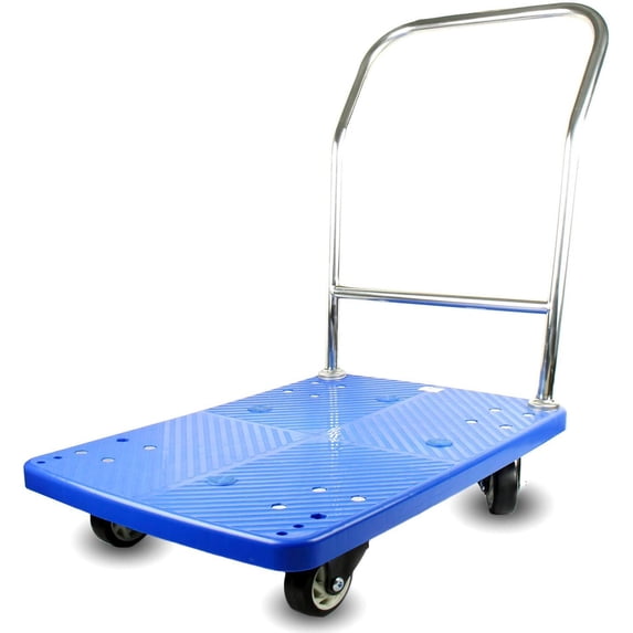 Vollum Platform Trolley Hand Push Warehouse Moving Cart Flatbed Rolling Luggage Carrier Dolly 770-Lb Capacity, 23.5" x 35.5"