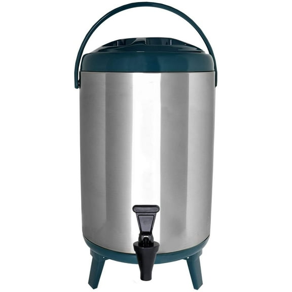Vollum Stainles Steel Insulated Beverage Dispenser  Insulated Thermal Hot and Cold Beverage Dispenser  10 Liter Drink Dispenser with Spigot for Hot Tea & Coffee, Cold Milk, Water, Juice & More BLACK