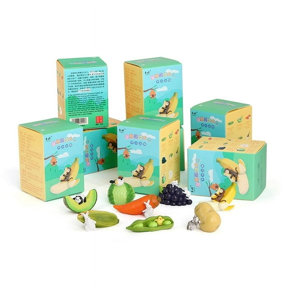 Volnau Animal Figurines Toys 8PCS Vegetable & Fruit Festival Mystery Box Figures Collectibles for Toddlers Decoration Gift Anime Blind Suprise Box (SC001)…