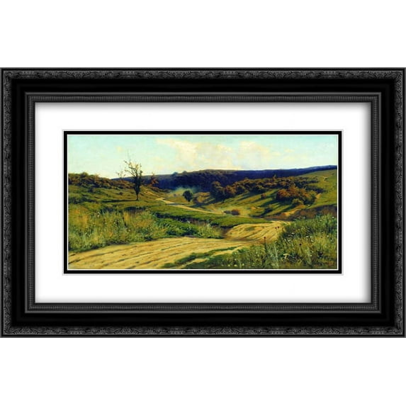 Volodymyr Orlovsky 2x Matted 24x18 Black Ornate Framed Art Print 'A road'