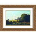 thumbnail image 1 of Volodymyr Orlovsky 2x Matted 24x18 Gold Ornate Framed Art Print 'Landscape with pond', 1 of 2