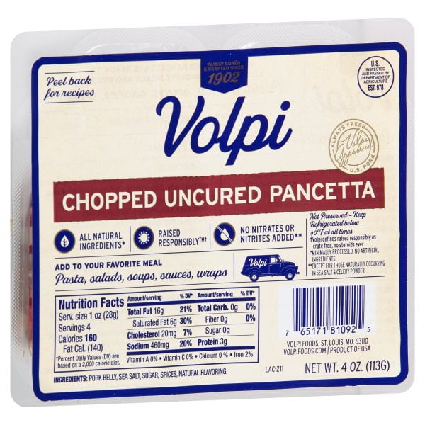 Volpi Foods Volpini Pancetta, 4 oz