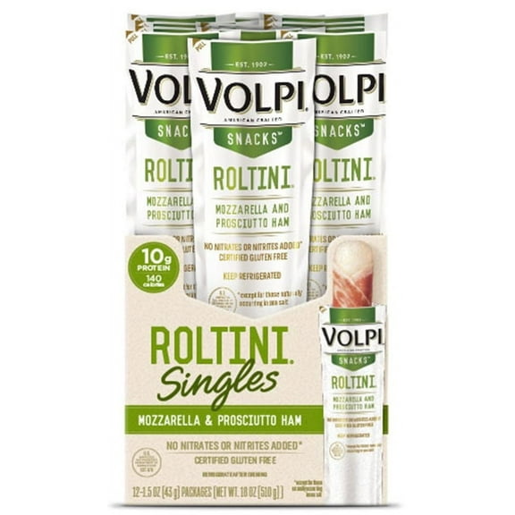 Volpi Roltini Singles with Prosciutto Pork - Display Ready Carton, 1.5 Ounce -- 24 per case.