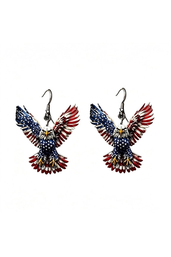 American Flag Earrings for Women Unique Handmade Red White Blue USA Flag Dangle Drop Earrings 4th of July Independence Memorial Day Patriotic Stud Earrings Party Favor Decor Jewelry Gifts