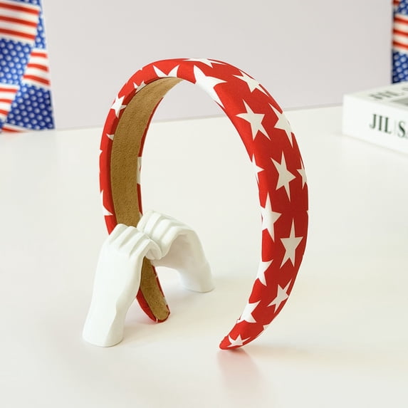 Volra Clearance 4th of July Headbands for Women Non Slip, American Flag Headbands for Women’s Hair 1 inch Wide, Red White and Blue Hair Accessories, Patriotic Head Bands Cute USA Headband, B