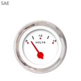thumbnail image 1 of Volt Gauge-SAE Pegged White Red Modern Needles Chrome Trim Rings Style Kit DIY Install, 1 of 1