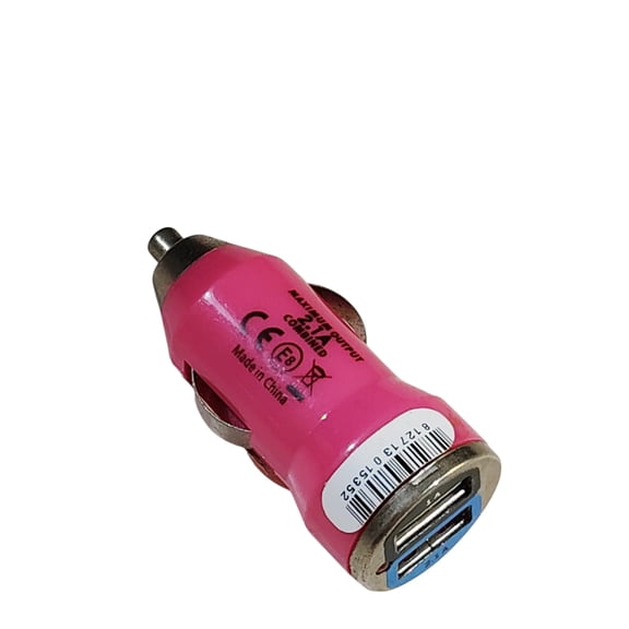 Volt USB Car Charger Adapter Pink Dual Port 1A/2.1A