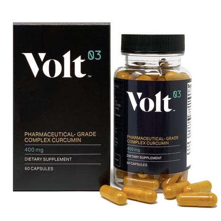 Volt03 Pharmaceutical-Grade Turmeric Curcumin Capsules | Turmeric Capsules and Curcumin Supplements for Immune Support | Natural Joint Support Turmeric Herbal Supplements 400 mg