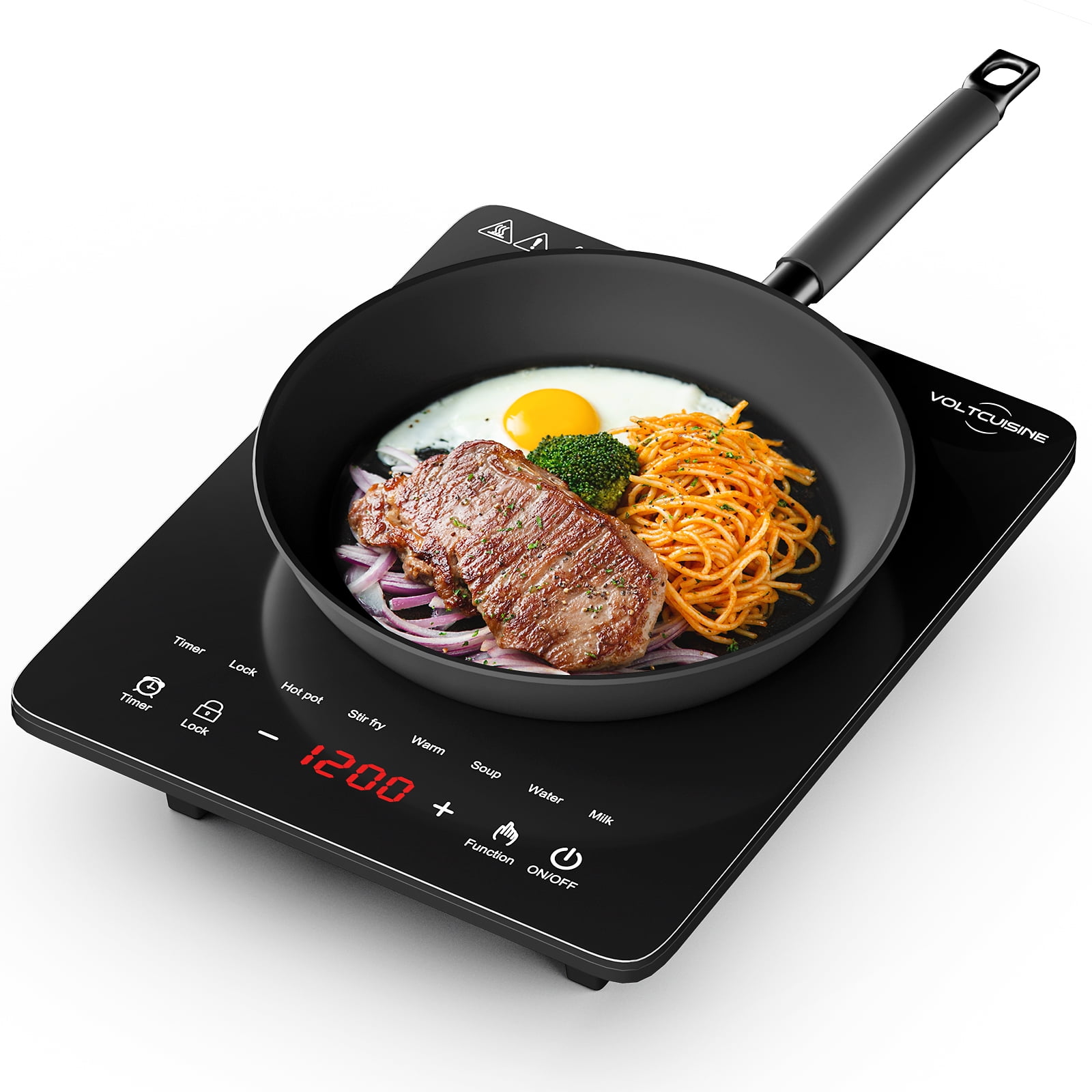 VoltCuisine Portable Induction Cooktop, 1200W Hot Plate Electric Stove Top Burner