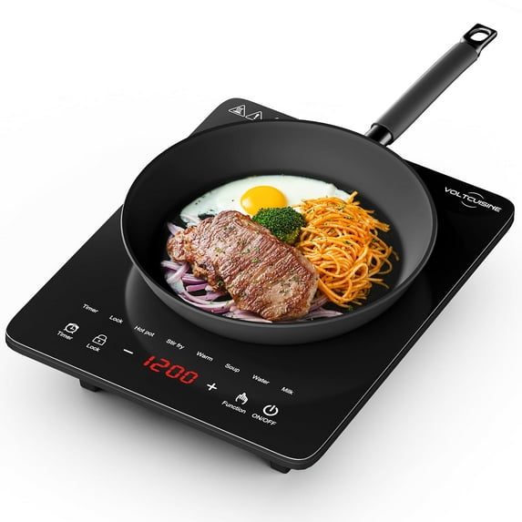 VoltCuisine Portable Induction Cooktop, 1200W Hot Plate Electric Stove Top Burner