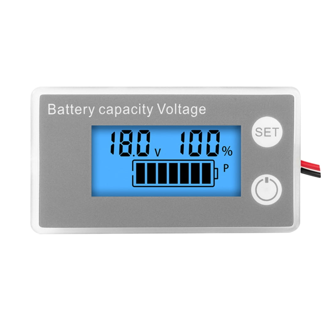 Voltmeter Withe Battery VoltGauge Voltmetre Battery VoltTesterMonitor Universal LCD Digital ...