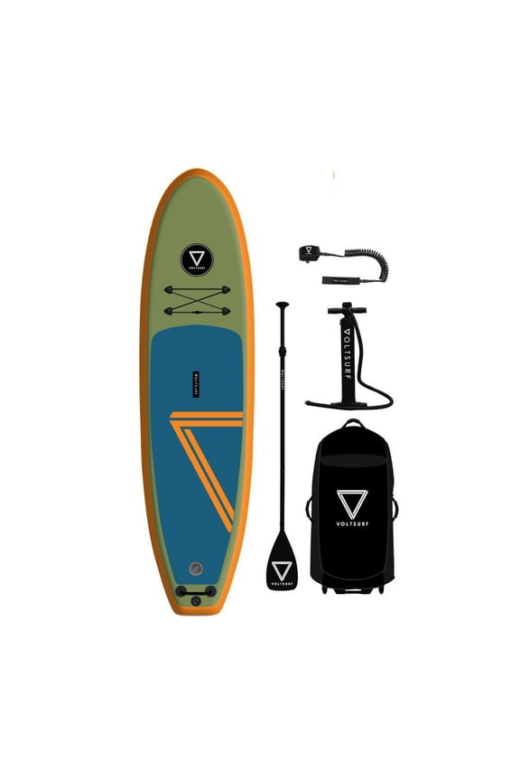 VoltSurf 10' Class Act Inflatable Stand Up Paddle Board Kit, Orange Rail