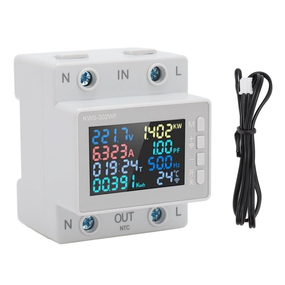 Voltage Ammeter Professional High Accuracy WiFi Mobile Remote Control Electricity Tester with Power Failure Protection 63A 170270V