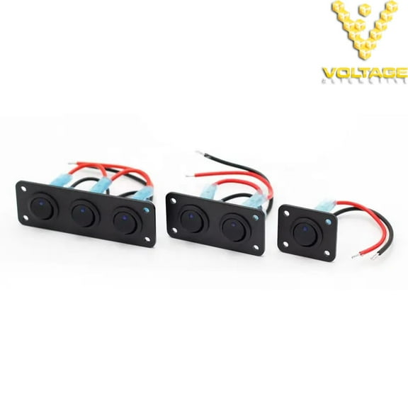 Voltage Automotive 2 Gang Panel Toggle Dash 3 Pin ON/Off Pre-Wired Rocker Switch For Automotive Car Marine Boat RV