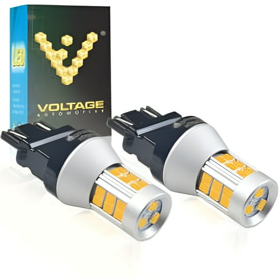 Voltage Automotive 3157A 3157 (Also Fit 3457A 3057A 3357A) Amber LED Bulb For Brake Light Turn Signal Tail Light Side Marker Bulb,Pair