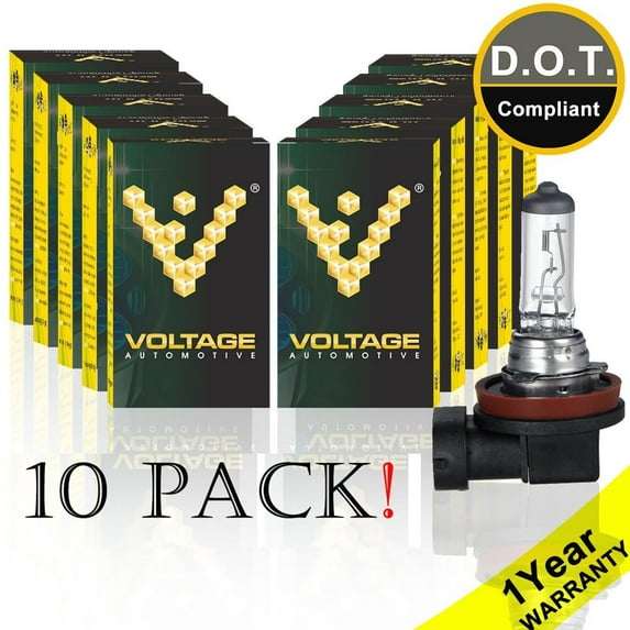 Voltage Automotive H11 Headlight Bulb - Standard Replacement For Low Beam High Beam Fog Lights