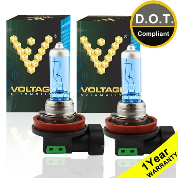 Voltage Automotive H16 Headlight Bulbs Polarize Super White Bright Upgraded Replacement For High Low Beam Fog Lights,1 Pair