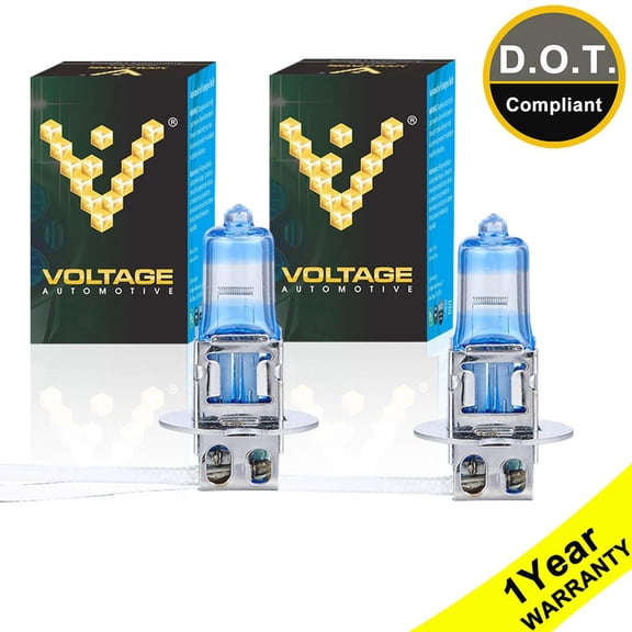 Voltage Automotive H3 Headlight Bulb Blue Eagle 40 Percent Brighter Professional Upgrade Replacement For High Beam Low Beam Fog Lights (Pair)