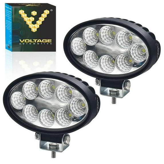 Voltage Automotive LED Work Light 24W 5 inch Oval White OFF-Road Flood Light Daytime Driving Light,Pack of 2