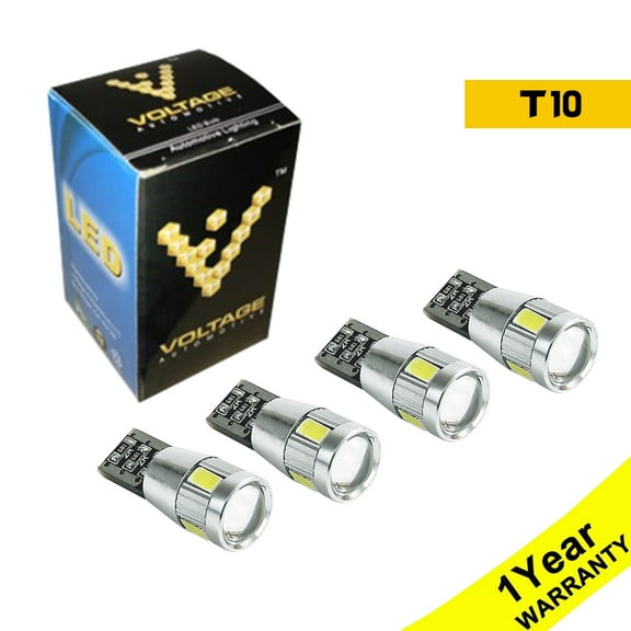 Voltage Automotive Led 168 2825 184 T10 Bulb For License Plate Light Side Marker Automotive Interior Light Dashboard Dome Light,Pack of 4