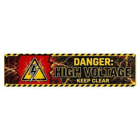 Voltage Danger Electrical Workplace Vintage Metal Tin Sign Plaque Wall Decor for Cafe, Club, Garden Metal Poster 4x16Inch