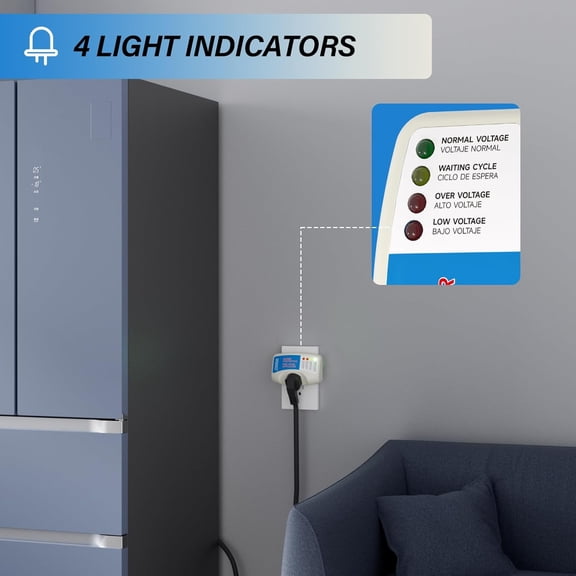 Voltage Protector, Single Outlet Surge Protector for Valuable Home Appliance Multi-Function Plug with Protection Wall Mount Power Suppressor for TV/PC/Refrigerator, 15A,125V, 1875W, 4 Pack