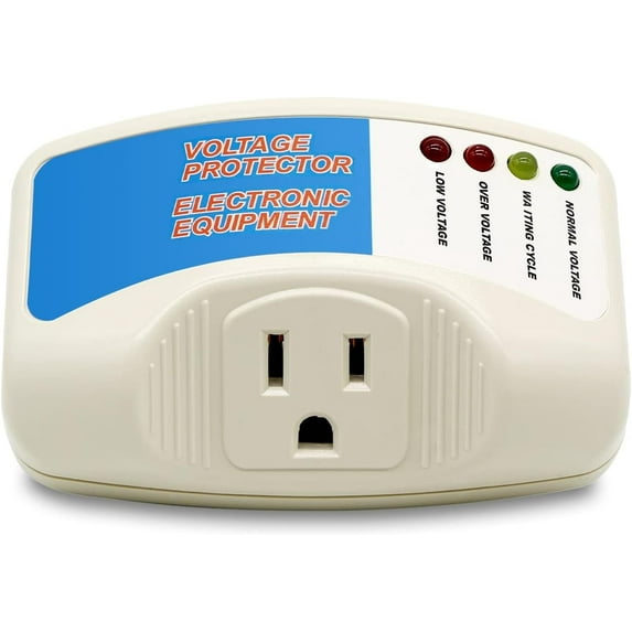 Voltage Protector, Single Socket Surge Protector Plug for Household Appliances Multi-Function Plug with Protection Wall Mounted Power Suppressor for TV/PC/Refrigerator 120V 1400W 1 Pack