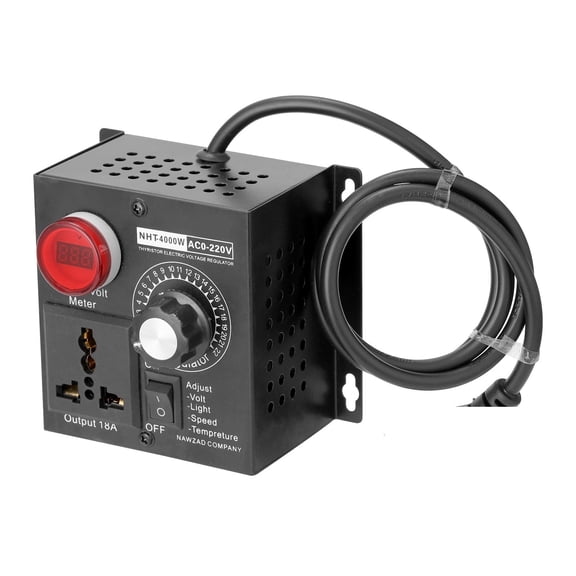 Voltage Regulator AC 4000W Compact Variable Voltage Controller Portable Speed Temperature Light Voltage Adjuatable Dimmer ,Voltage Consistency