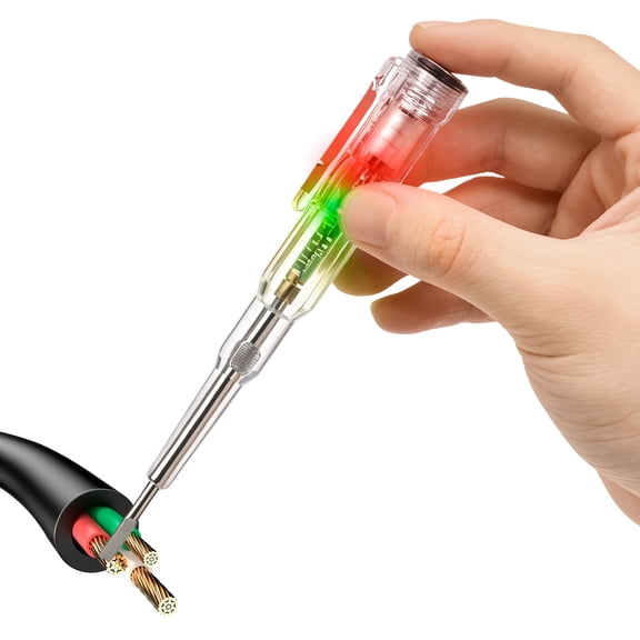 Non-Contact Voltage Tester Pen, AC/DC 70-250V Electrical Circuit Detector with Dual Color LED Light, Live/Neutral Wire Finder for Home Repair