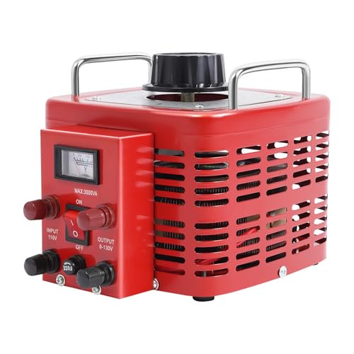 Voltage Transformer Variac Variable Transformer Variac Transformer 3KVA 0~130 Volt Output Variable AC Voltage Regulator for Industries Equipment Appliances$$Electrical