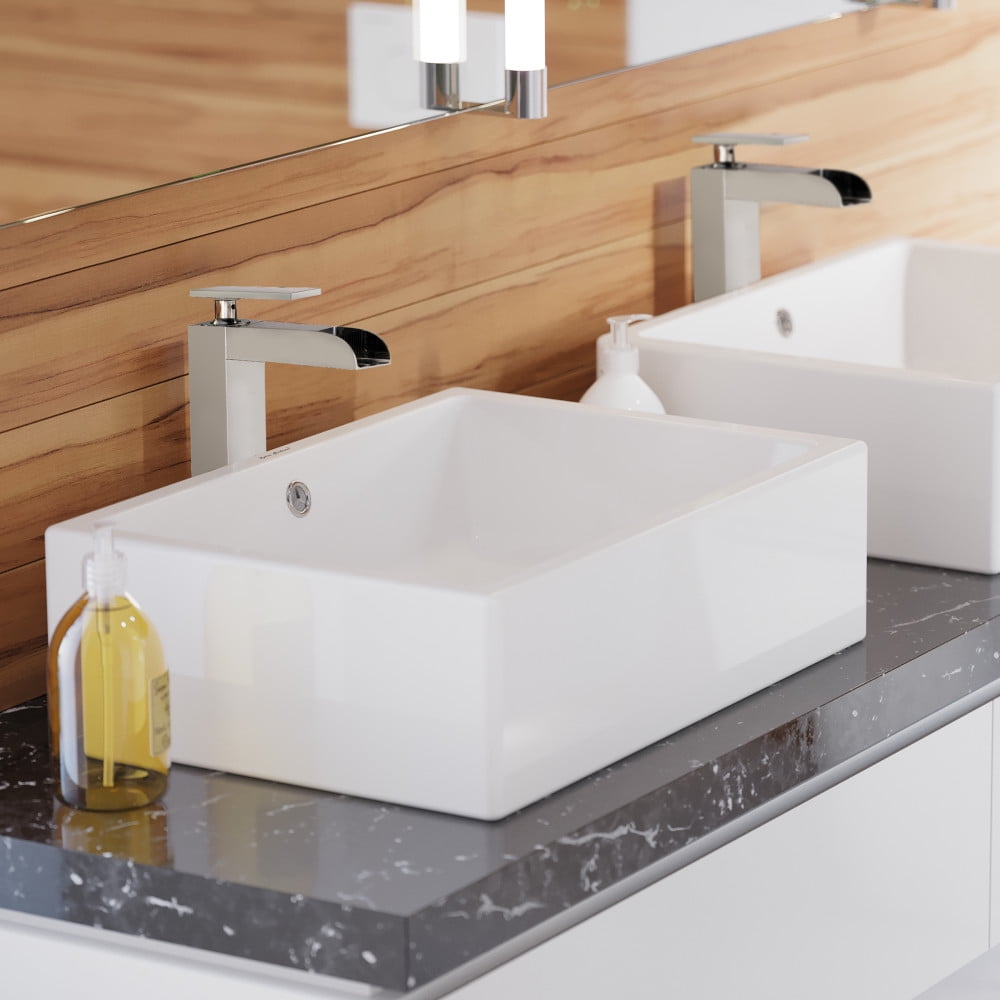 Voltaire 20" White Ceramic Above-Counter Vessel Sink