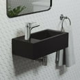 thumbnail image 1 of Voltaire 19.5 x 10 Rectangular Ceramic Wall Hung Sink with Left Side Faucet Mount, Matte Black, 1 of 12