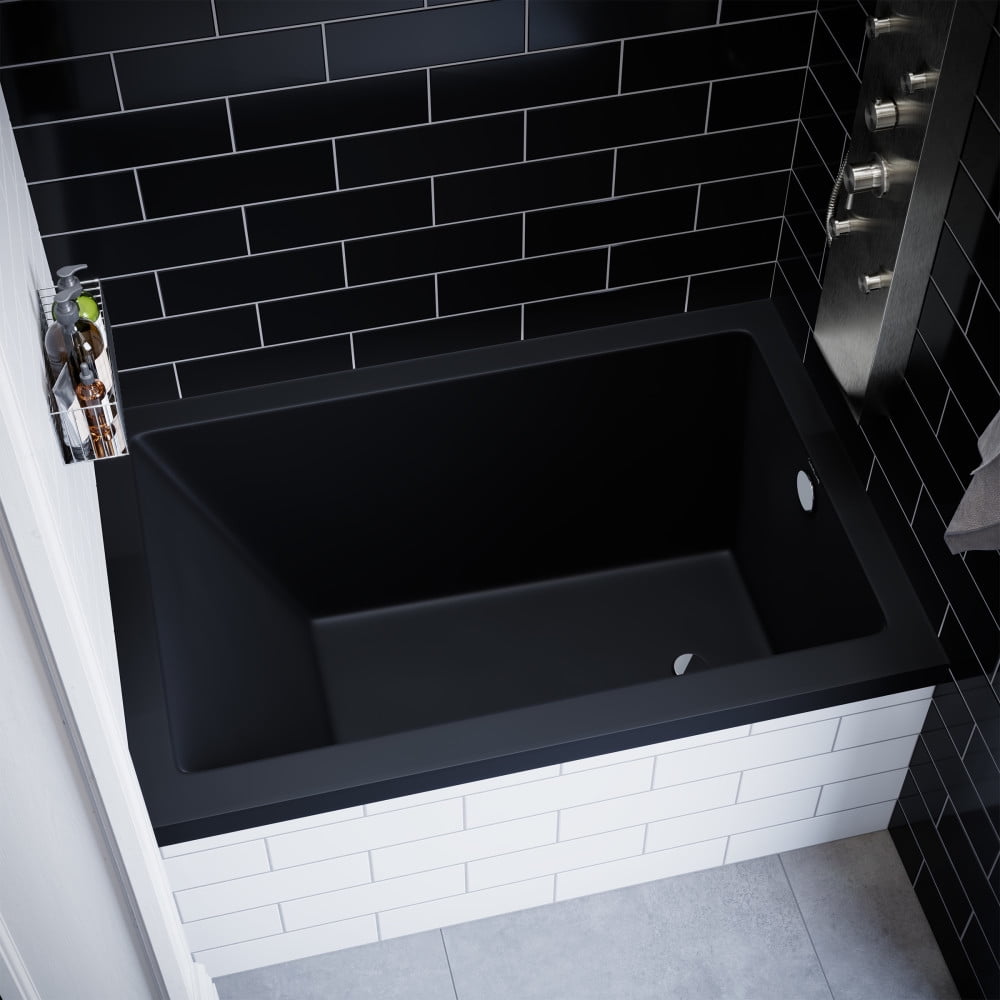 "Voltaire Modern Soaking 48"" x 32"" Right-Hand Drain Alcove Bathtub in ...