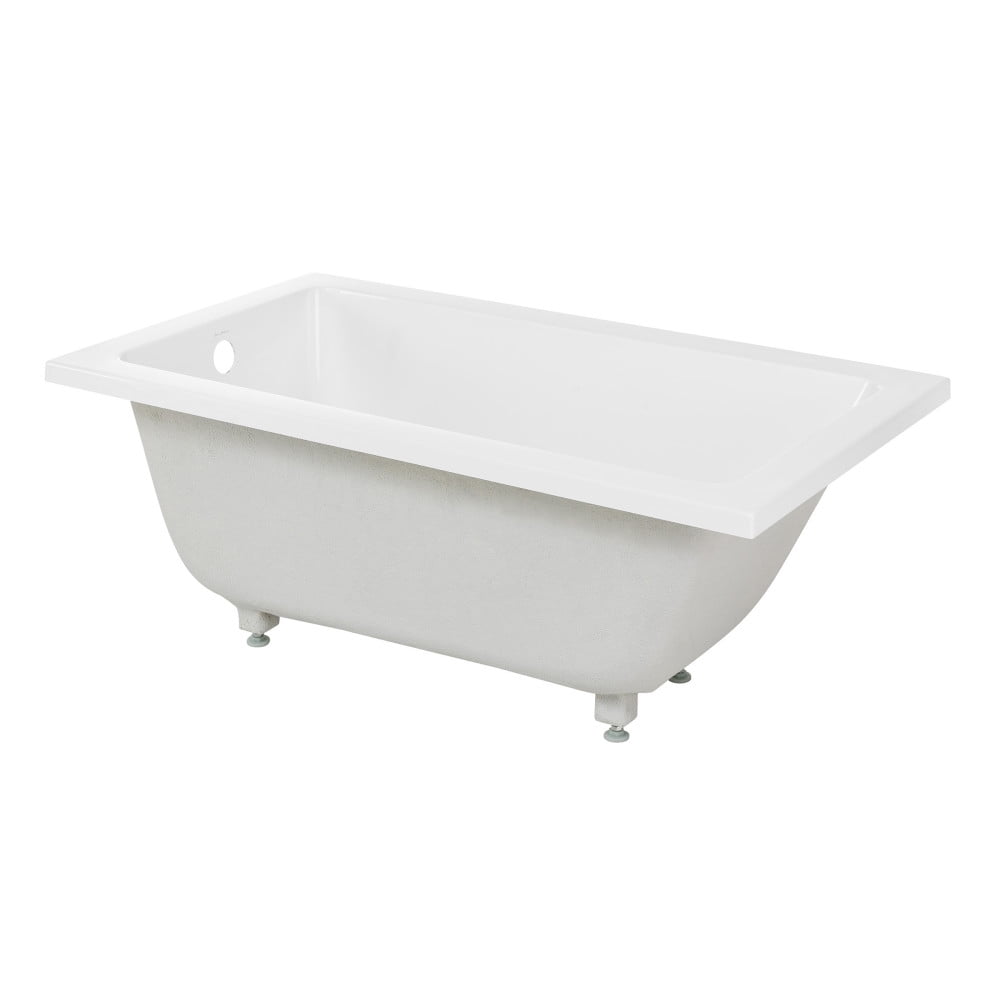 White Acrylic 30" Drop-In Bathtub with Glossy Finish