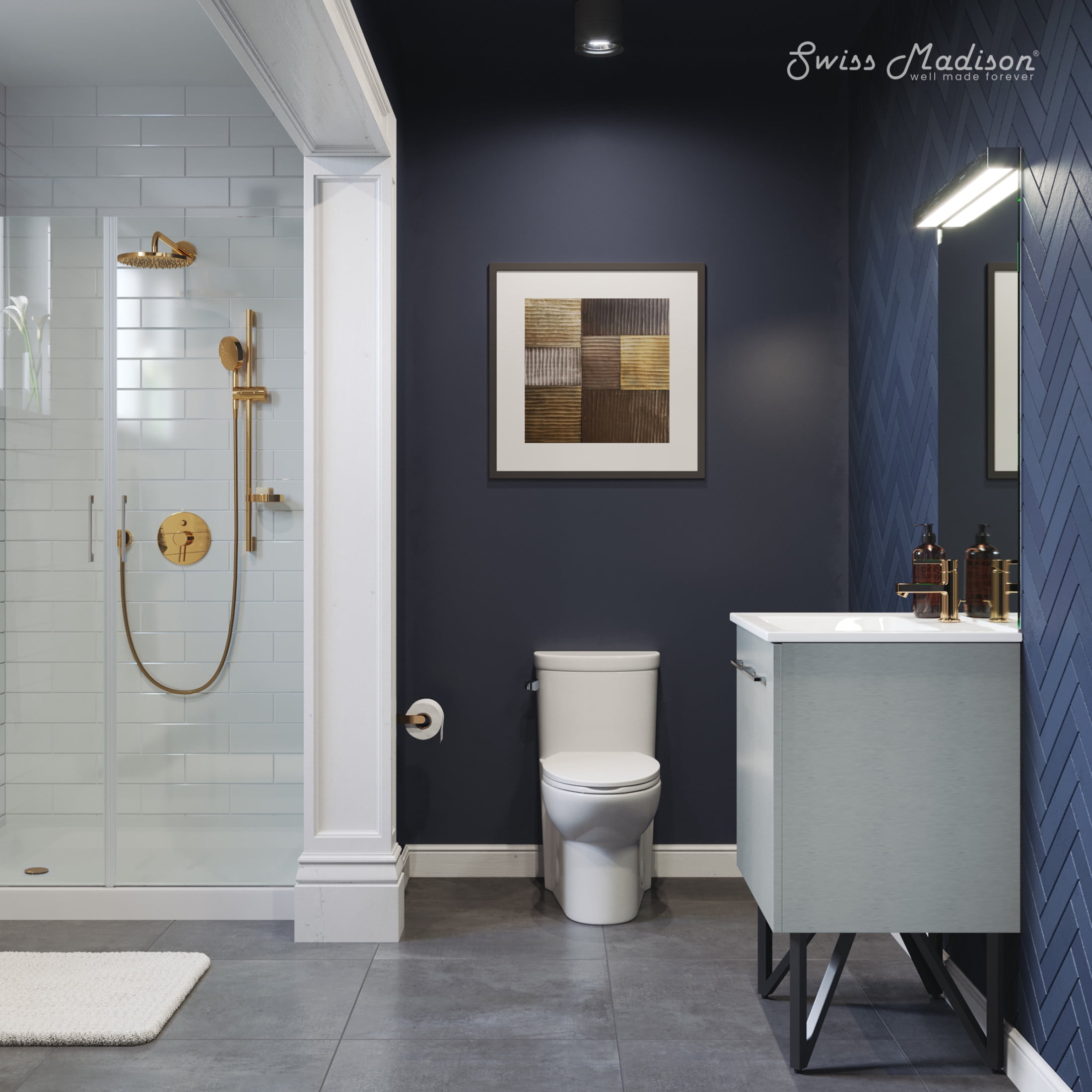 Voltaire 48" x 36" Acrylic White, Single-Threshold, Left Drain, Shower Base